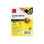 giay note 76 x 102 mm 75gsm deli ea604 mau vang 100 to