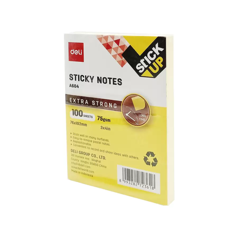 Giay Note 76 X 102 Mm 75Gsm Deli Ea604 Mau Vang 100 To 2