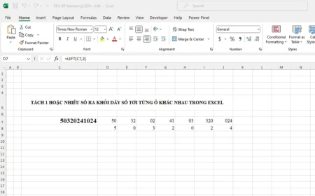 Tách 1 hoặc nhiều số ra khỏi dãy số trong excel