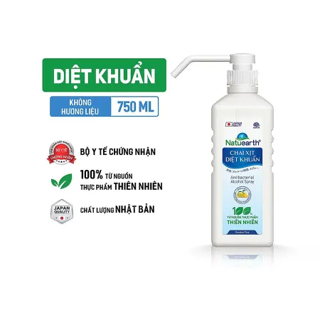 Cồn diệt khuẩn Natuearth chai 750ml